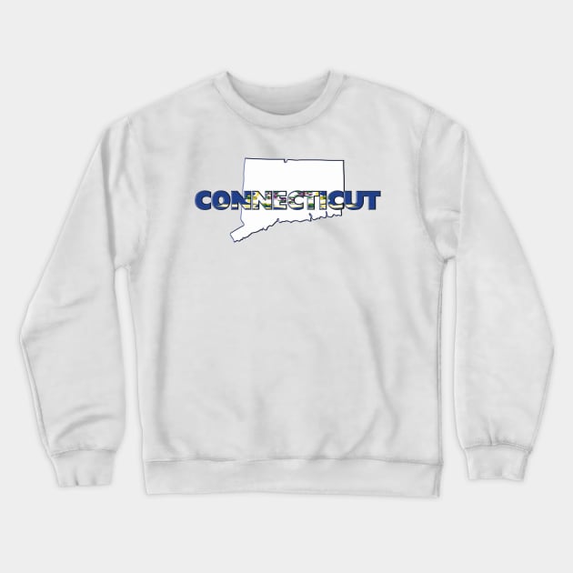 Connecticut Colored State Letters Crewneck Sweatshirt by m2inspiration